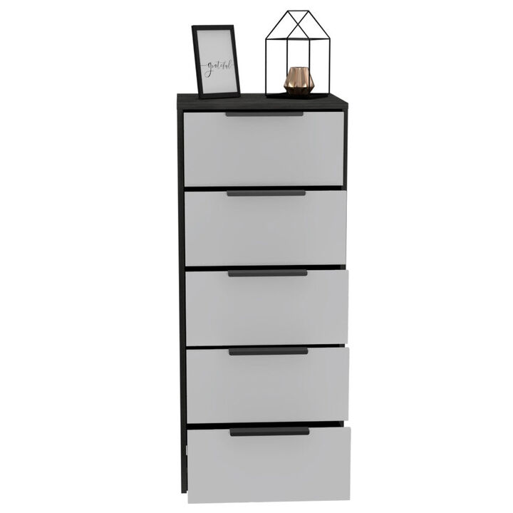 5 Drawers Dresser Maryland, Bedroom, Smoky Oak / White