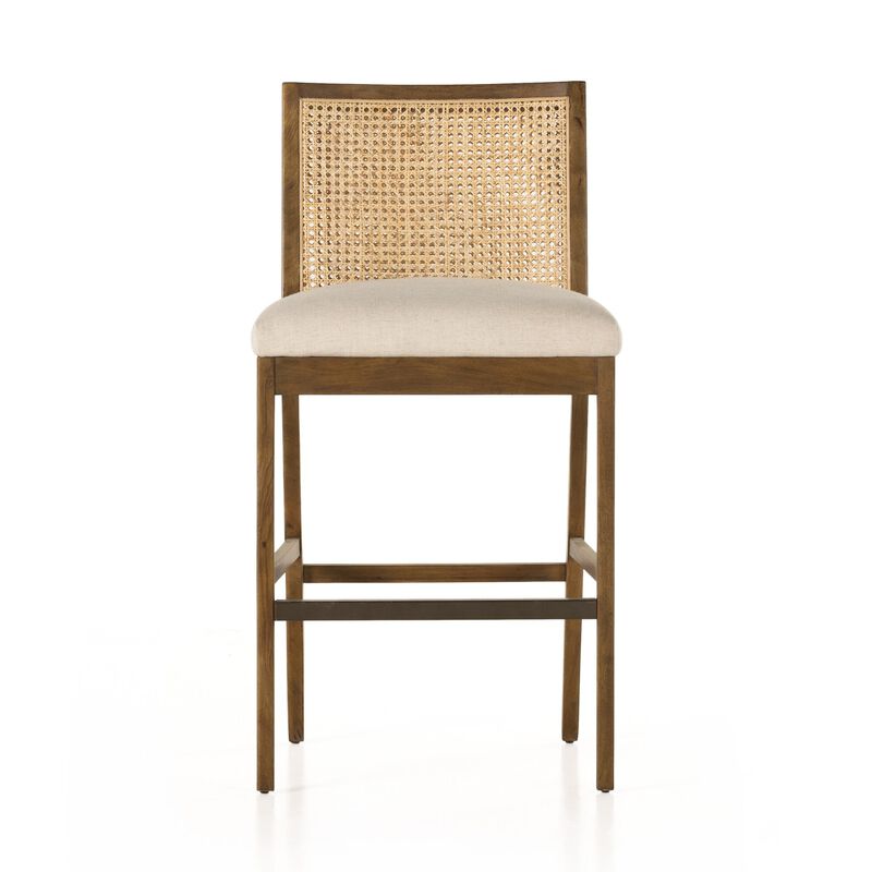 Antonia Cane Armless Bar Stool in Brown