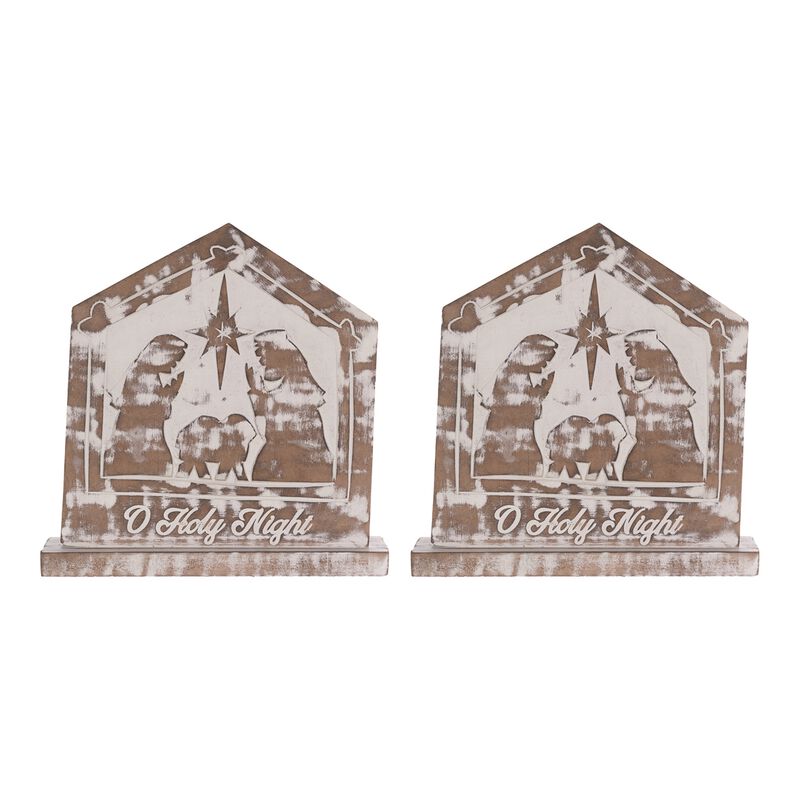 O Holy Night Holy Family (Set of 2) MDF