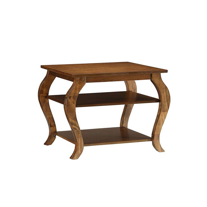Becci End Table, Walnut-Benzara