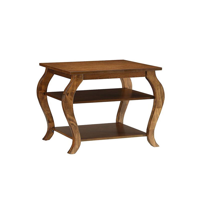 Becci End Table, Walnut-Benzara