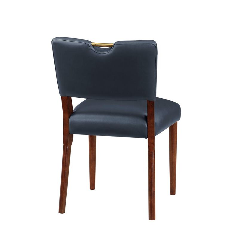 Comfort Pointe Bonito Midnight Blue Faux Leather Dining Chair - Set of 2