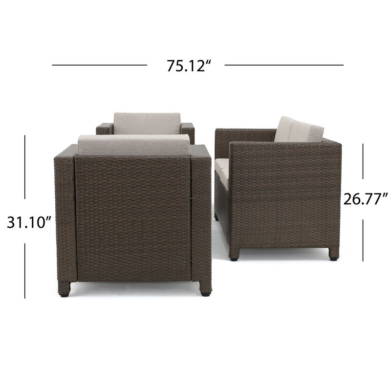 Merax 4 Pieces Outdoor Rattan  Sofa Set