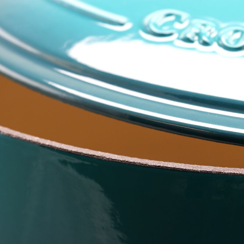 Crock Pot Artisan 7 Quart Enameled Cast Iron Oval Dutch Oven in Teal Ombre