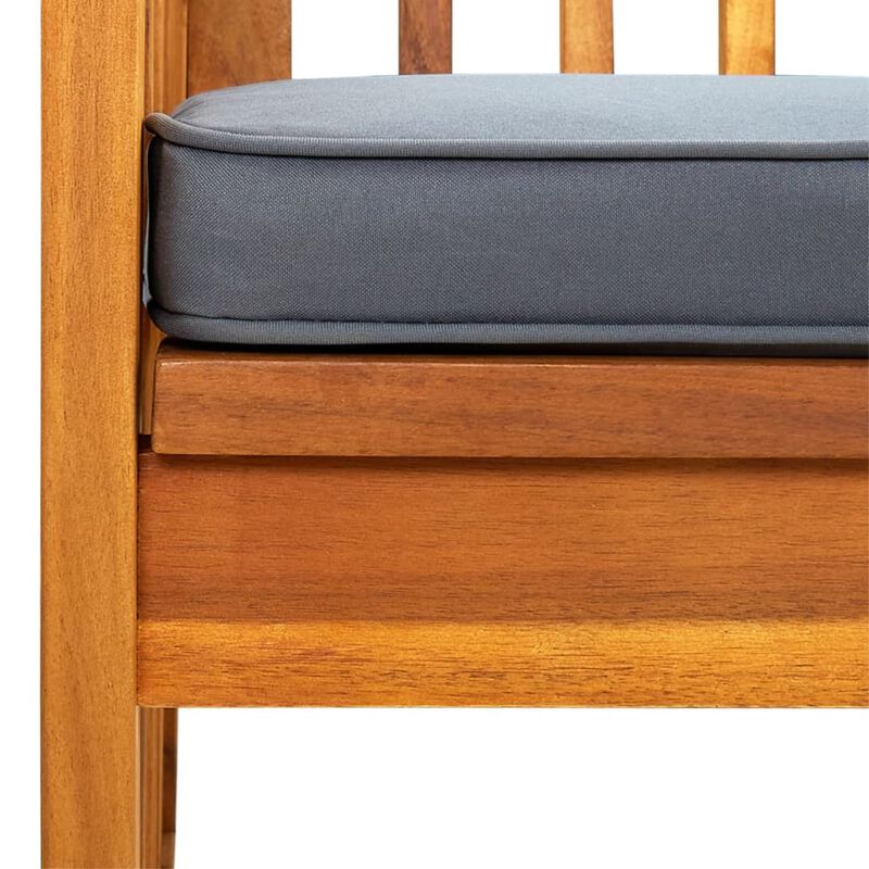 vidaXL Garden Bench with Cushion 57.9" Solid Acacia Wood