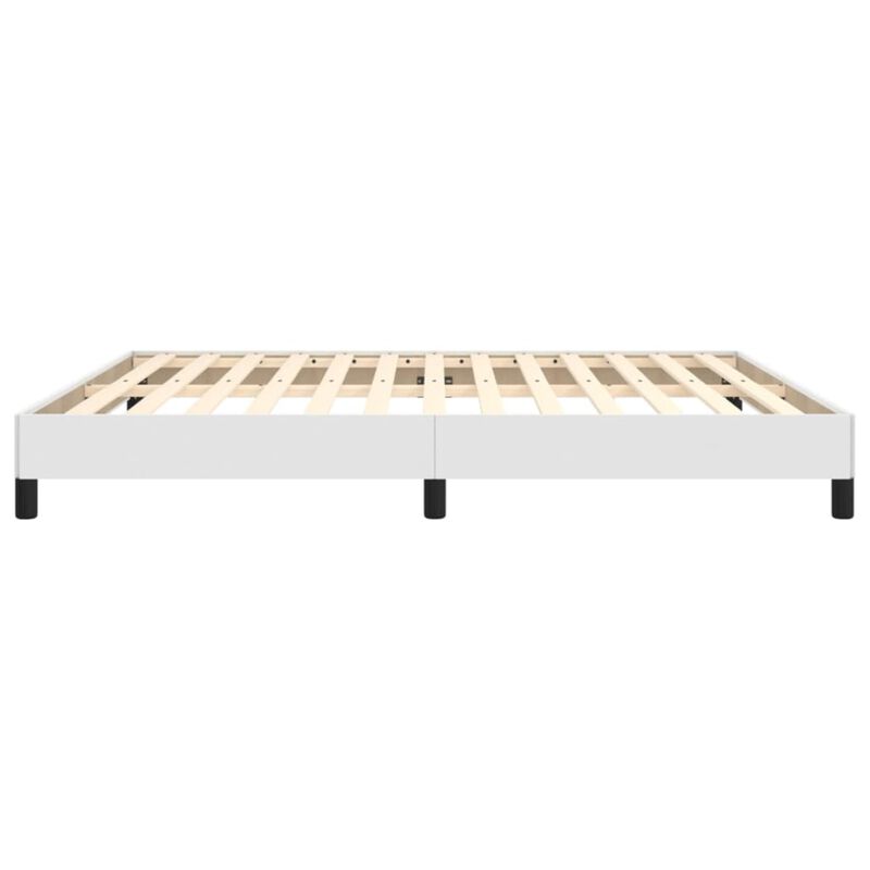 vidaXL Bed Frame White 76"x79.9" King Faux Leather