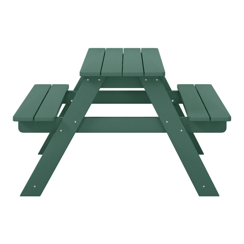 WestinTrends Outdoor Patio Kids HDPE Plastic Picnic Bench Table