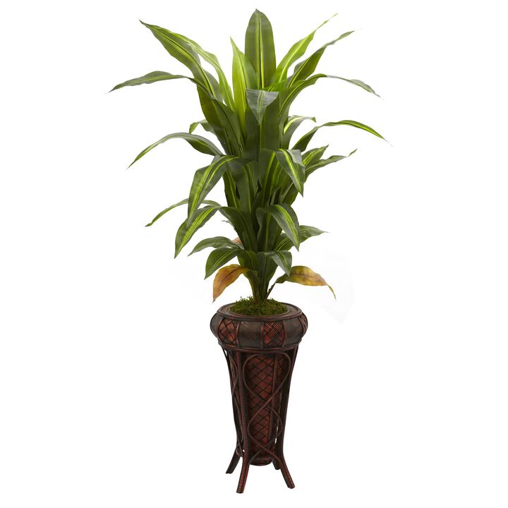 Hivvago 57" Dracaena w/Stand Silk Plant (Real Touch)