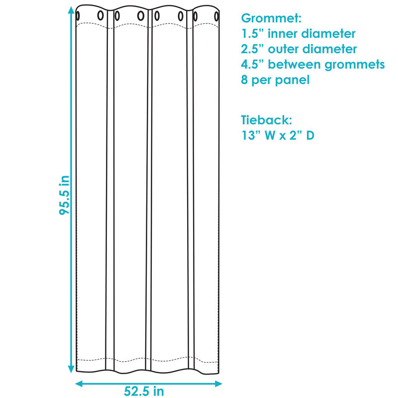 Sunnydaze Modern Outdoor Curtain Panel - 52 in x 96 in