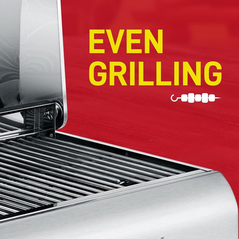 Portable Stainless Steel Gas Grill - 2 Burners Easy Clean Tabletop BBQ Propane Gas Grill with Foldable Legs and Wind Proof Lid for Camping and Outdoor - Silver