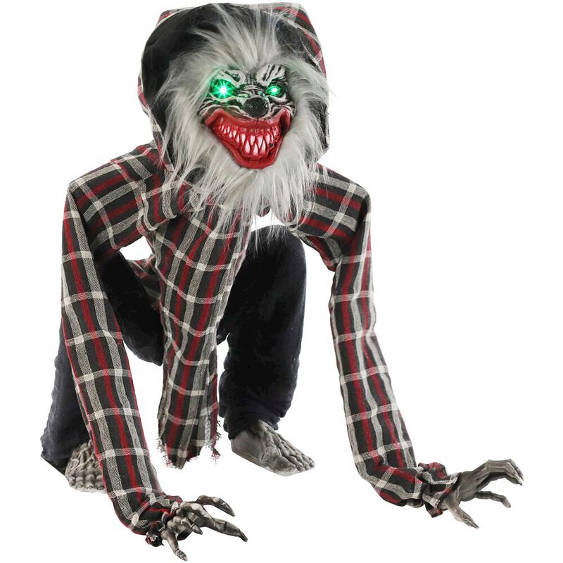 Haunted Hill Farm 30'' Animated Crouching Wolf