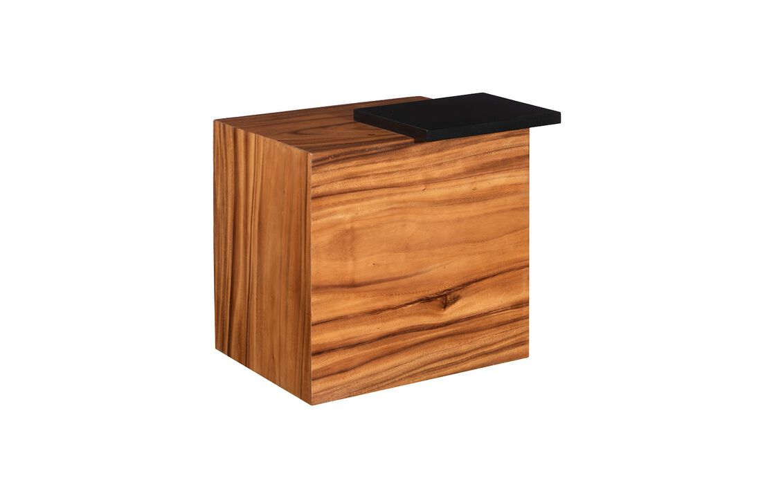 Plateau Side Table with Shelf