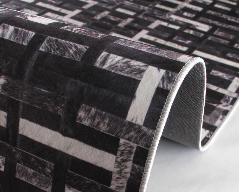 Walk on Me Faux Cowhide Digital Printed Patchwork The Missing Link Contemporary Indoor Area Rug