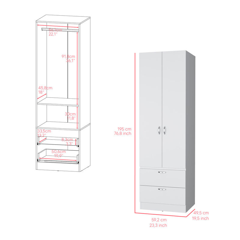 Armoire Marlton, Bedroom, White