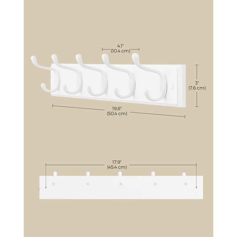Wall-Mounted Coat Rack with Hooks for Space-Saving Entryway Organization