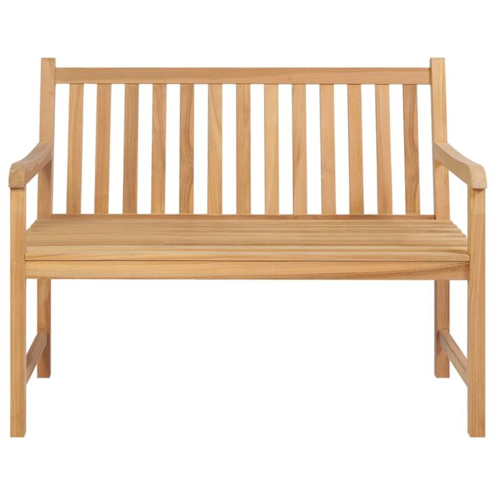 vidaXL Garden Bench, Outdoor Patio Furniture - 44.9" Seat, Durable Solid Teak Wood Construction, Weather Resistant, Fine Sanded Finish, Brown