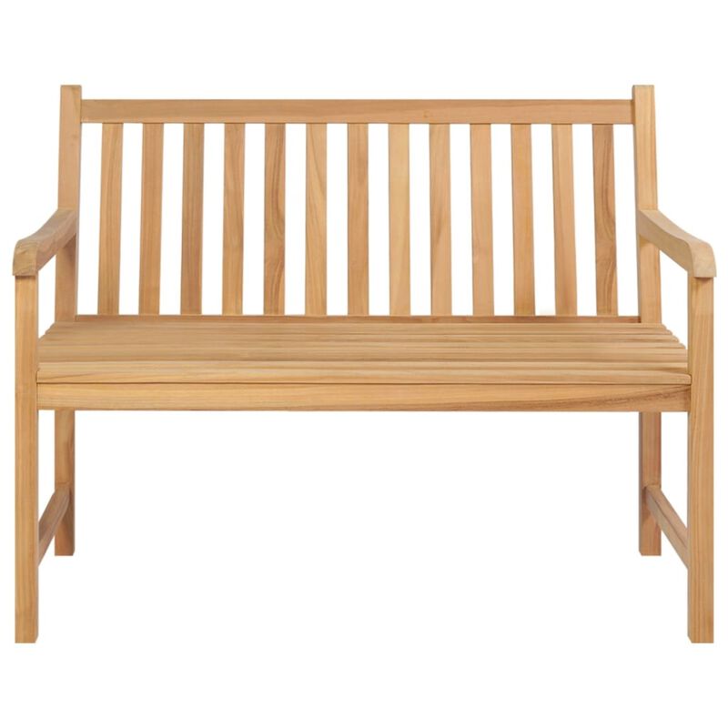 vidaXL Garden Bench, Outdoor Patio Furniture - 44.9" Seat, Durable Solid Teak Wood Construction, Weather Resistant, Fine Sanded Finish, Brown