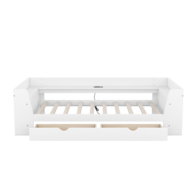 Merax Daybed Bed with Shelves and Drawers