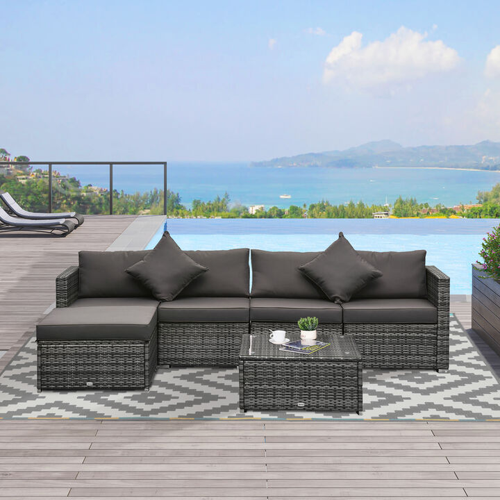 6 PCS Outdoor Rattan Sofa Furniture Infinite Options & Pure Comfort
