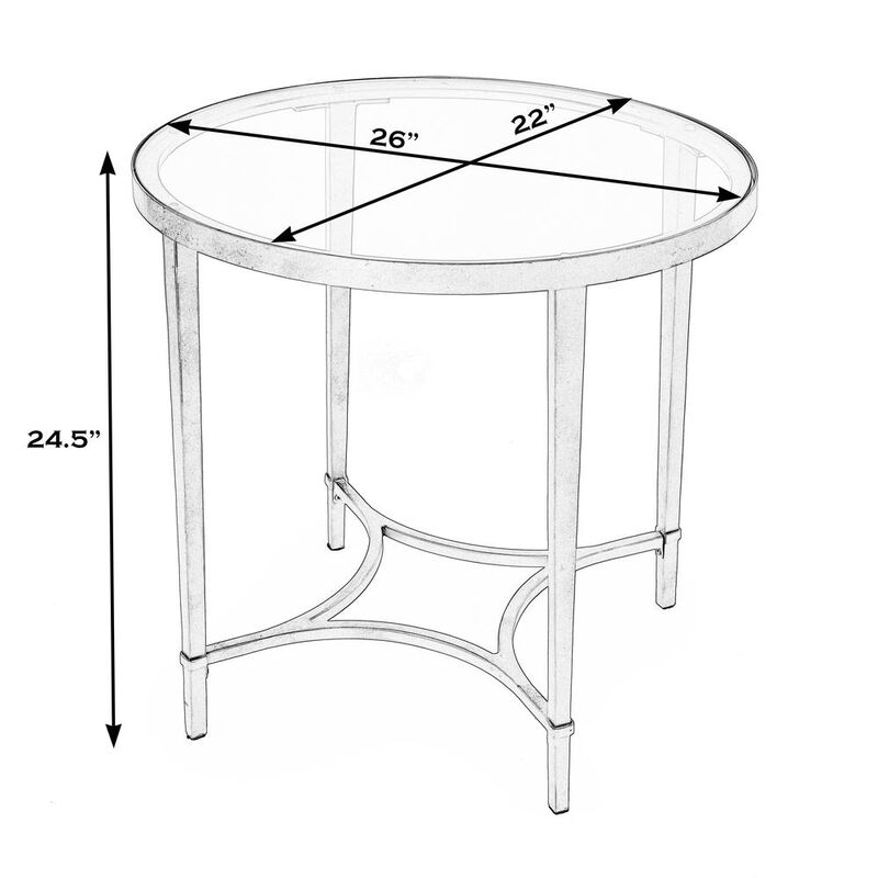 Butler Specialty Company Monica Oval End Table, Gold