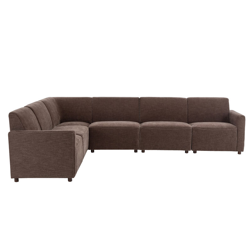 Duvall 6 Piece Modular Sofa -  Brown