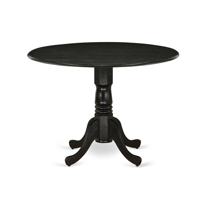 East West Furniture Dining Table Wirebrushed Black, DLT-ABK-TP