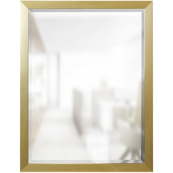 Beveled Framed Mirror in Gold