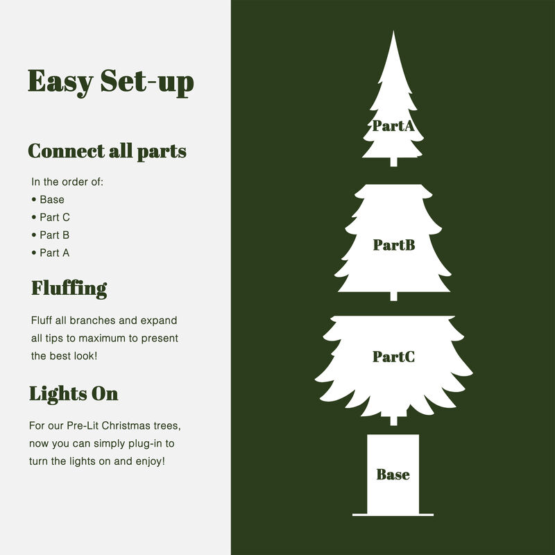 LuxenHome 5.5Ft Pre-Lit Green Artificial Tree with Tophat Pot
