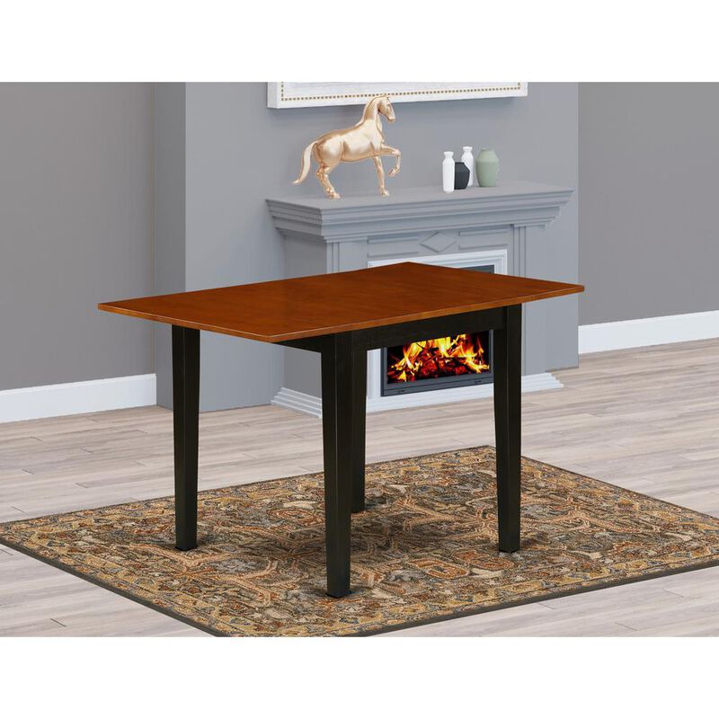 East West Furniture Dining Table Black & Cherry, NDT-BCH-T