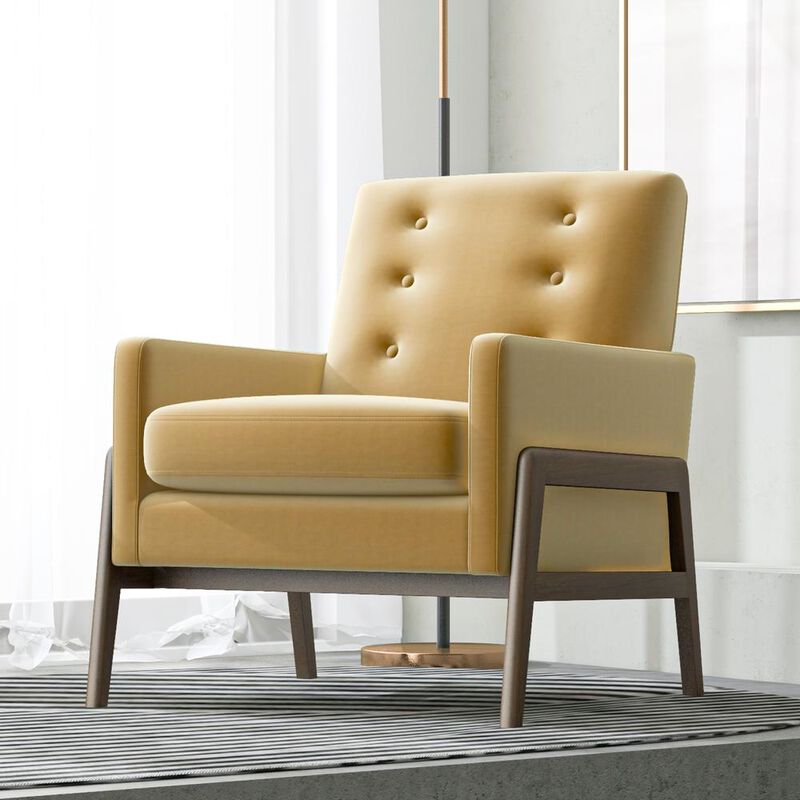Ashcroft Furniture Co Cole Solid Wood Lounge Chair