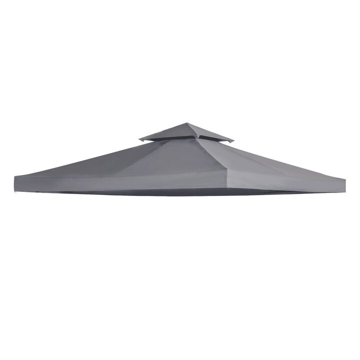 Dark Gray Canopy: 10'x10' 2-Tier Gazebo Replacement Top