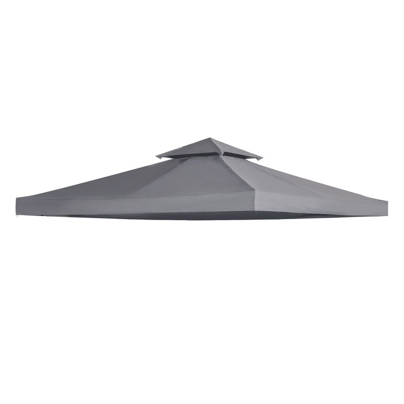 Dark Gray Canopy: 10'x10' 2-Tier Gazebo Replacement Top
