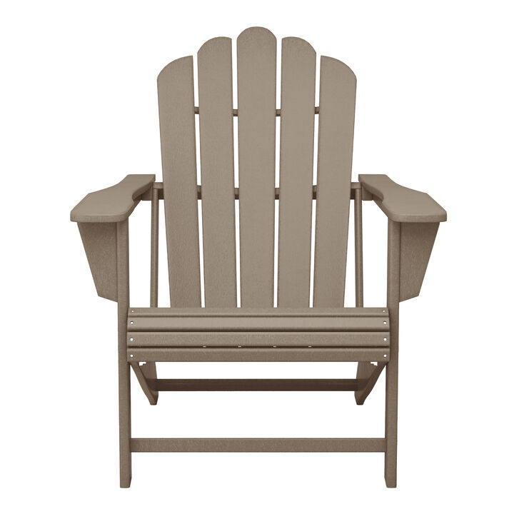 WestinTrends Outdoor Patio HDPE Adirondack Chair With Cup Holder