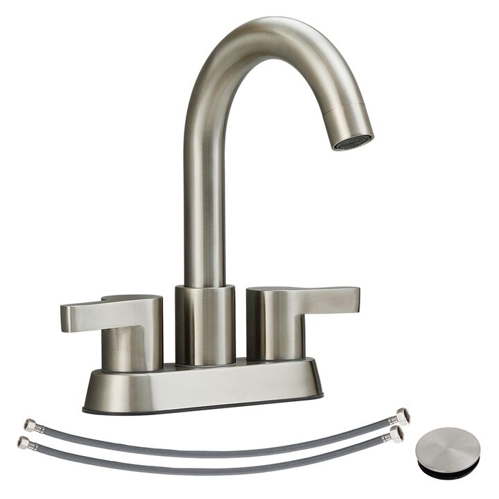 Bathroom Sink Faucet 2-Handle with Pop-Up Drain Assembly