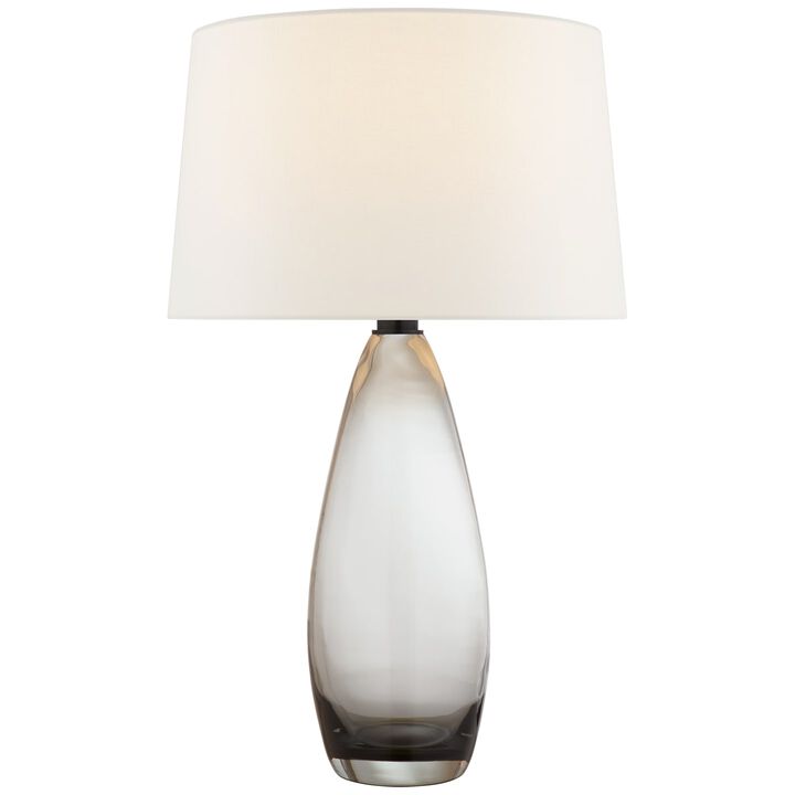 Myla Large Tall Table Lamp in Grey Glass