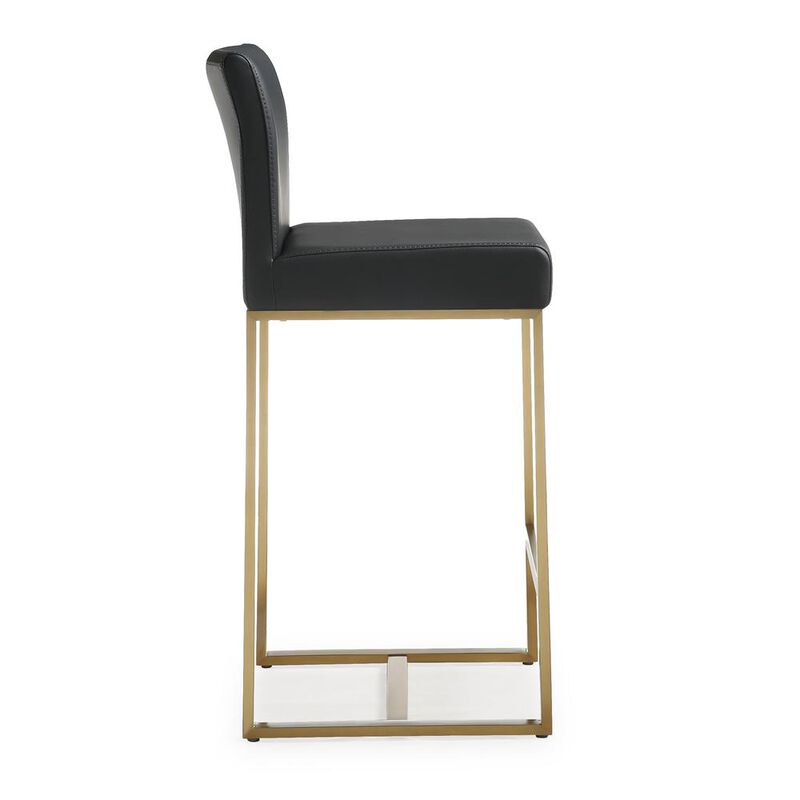Belen Kox Contemporary Black and Gold Steel Counter Stool (Set of 2), Belen Kox