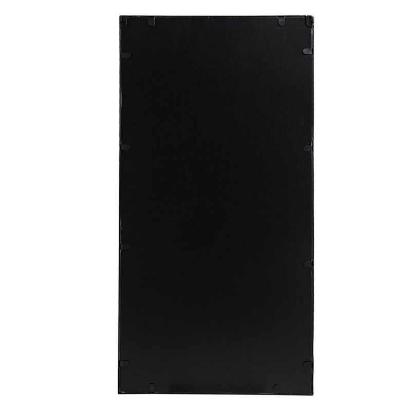 32 Inch 3 Piece Wall Mirror, Concentric Circles, Stylish Black Metal Frame-Benzara