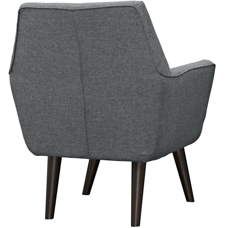 Modway Posit Mid-Century Modern Fabric Upholstered Accent Lounge Arm Chair In Gray