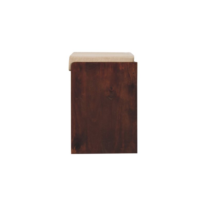 Artisan Furniture Solid Wood California Walnut & Mud Linen Pull out Shoe Bench