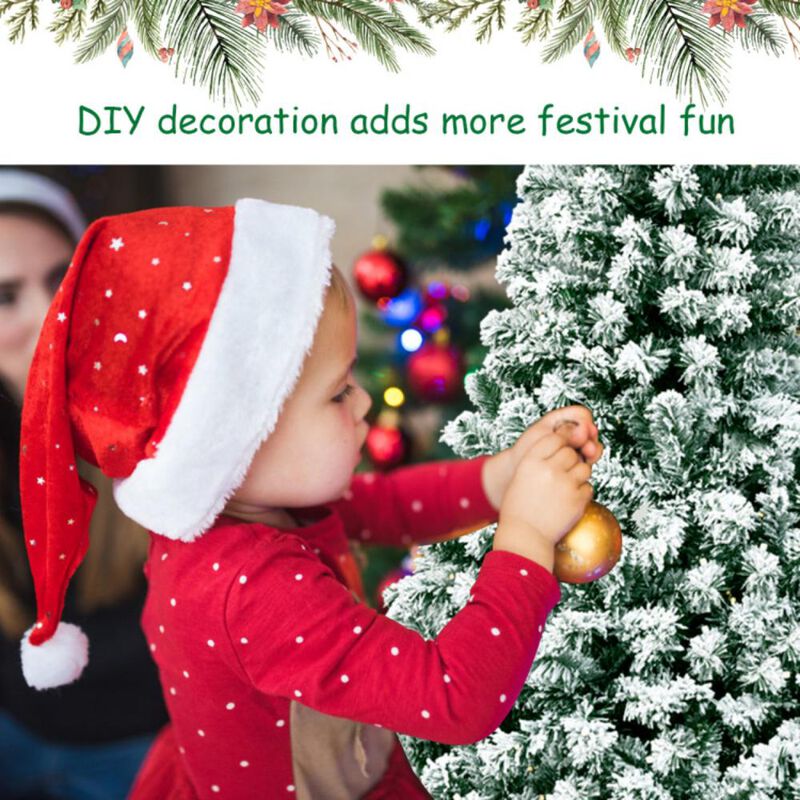 Hivvago 6 Feet Pre-Lit Premium Snow Flocked Hinged Artificial Christmas Tree