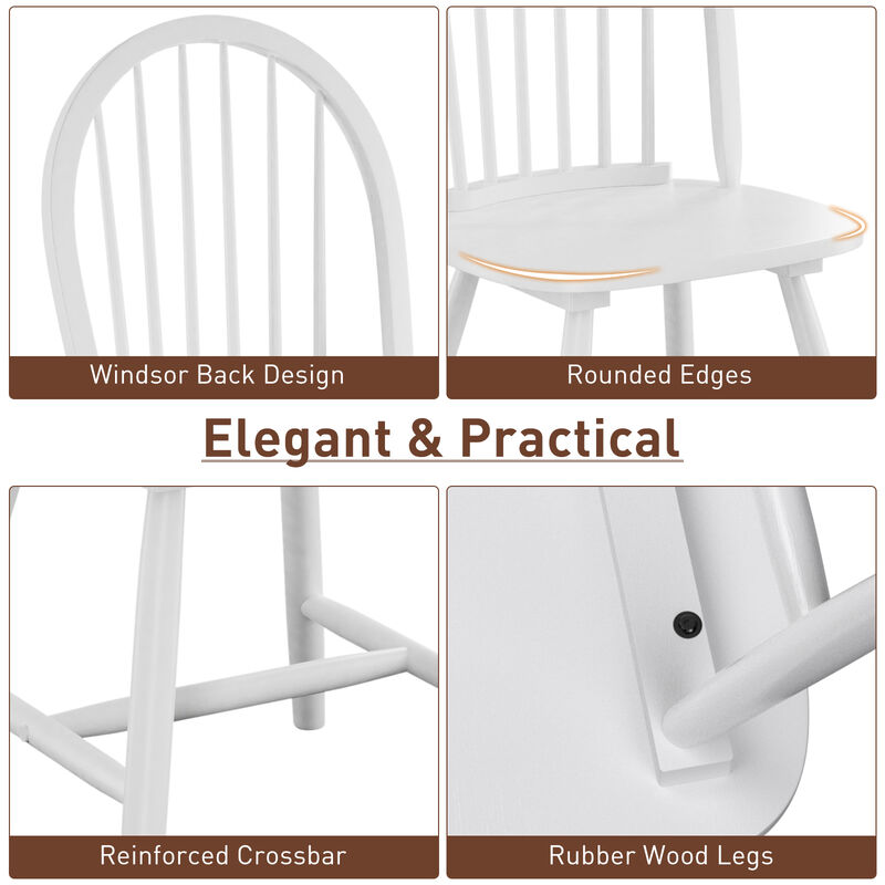 Set of 2 Vintage Wood Chair with Spindle Back for Dining Room