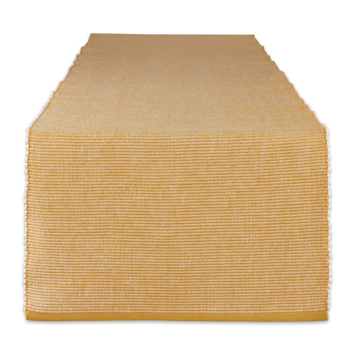 13" x 72" Golden Yellow and White Rectangular Home Essentials 2-Tone Ribbed Table Runner