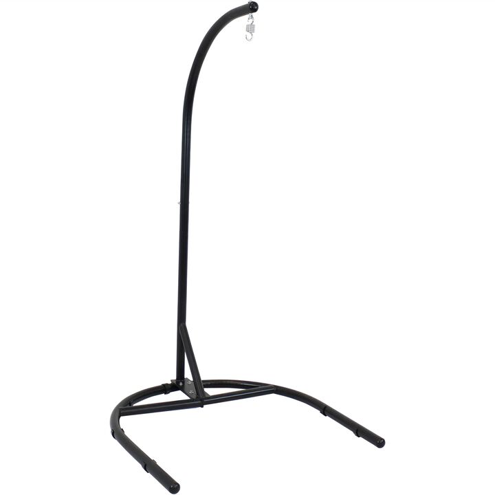 Sunnydaze U-Base Powder-Coated Steel Hanging Chair Stand - Black - 76 in