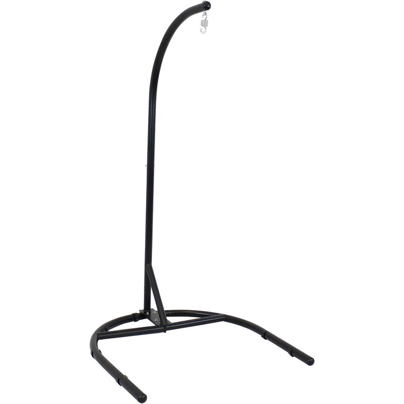Sunnydaze U-Base Powder-Coated Steel Hanging Chair Stand - Black - 76 in