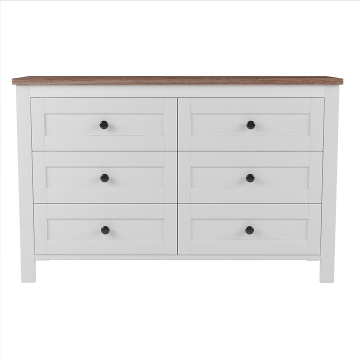 Merax Farmhouse Style Wooden Dresser with 6 Drawer
