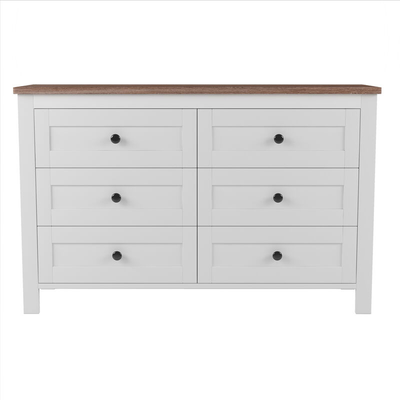 Merax Farmhouse Style Wooden Dresser with 6 Drawer