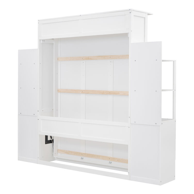 Merax Cabinet Murphy Bed  with LED Lights