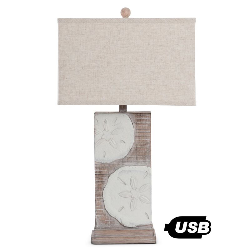 Lux Lighting Sand Dollar 30 Poly Table Lamp, (Set of 2)