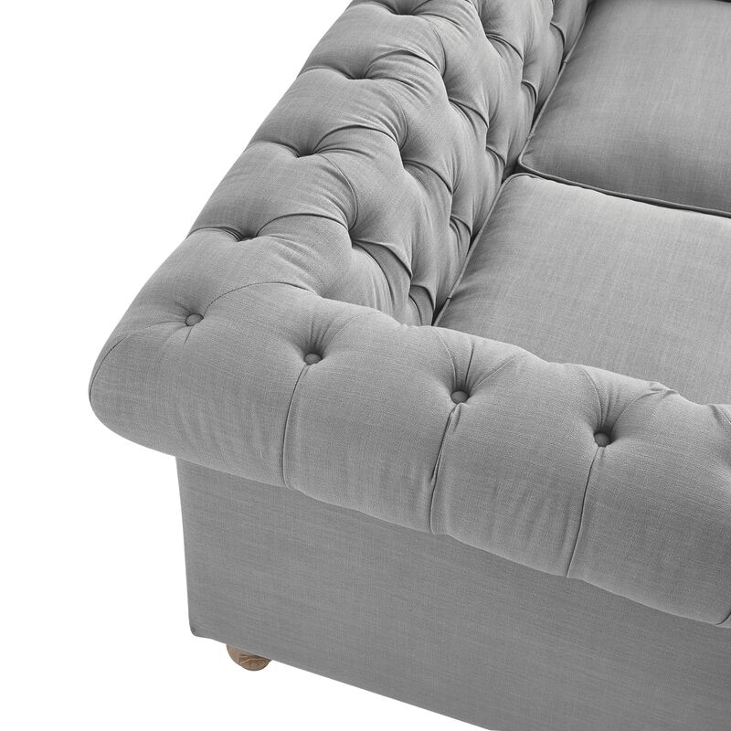 Rustic Manor Bayleigh Linen Chesterfield Loveseat