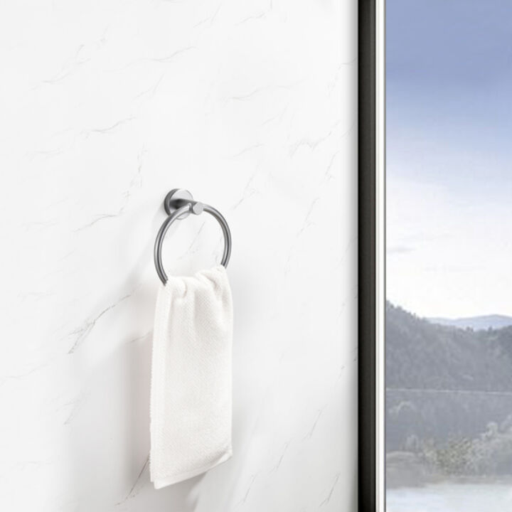 Gunmetal Bathroom Hand Towel Ring, Durable Space Aluminum